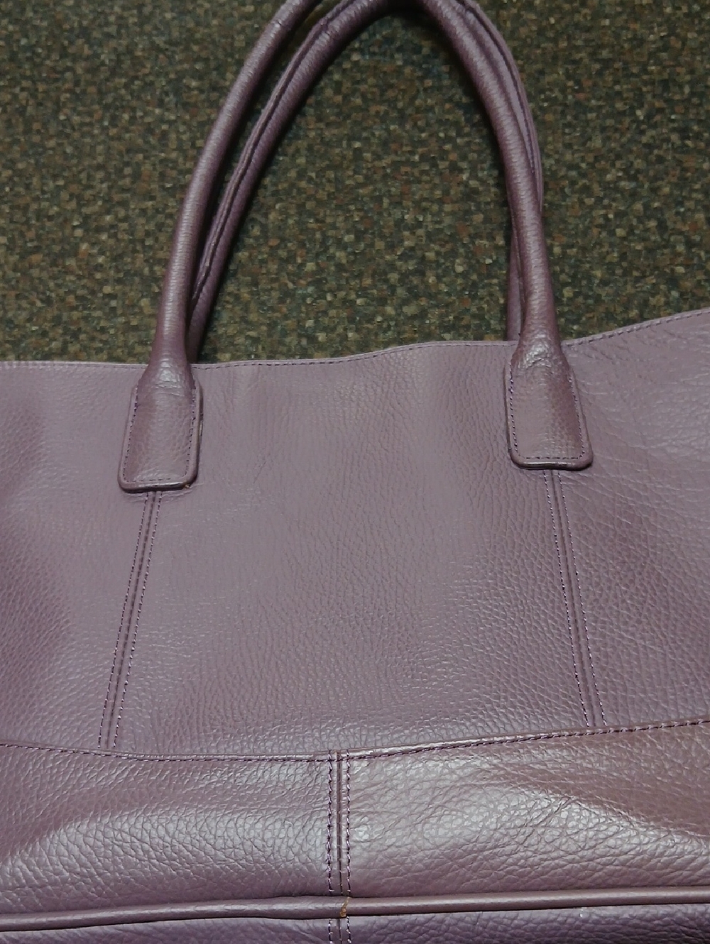 AMERICAN Leather Tote Bag in PURPLE - Women's Handbag - Picture 2 of 6